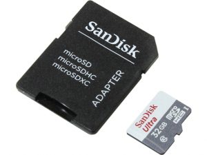 MicroSDHC 32Gb Class 10 UHS-I SD adapter SanDisk Ultra (SDSQUNB-032G-GN3MA)